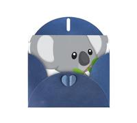 Pearl Paper Green Leaf Koala Printed Greeting Card With Envelope,Blank Inside For Birthday,Christmas, All Occasions,6x4 Inch