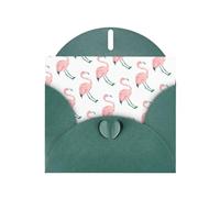 Pearl Paper Hand Painted Flamingo Bird Printed Greeting Card With Envelope,Blank Inside For Birthday,Christmas, All Occasions,6x4 Inch