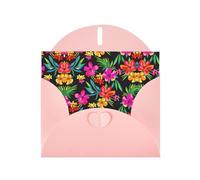 Pearl Paper Hawaiian Colorful Flower Printed Greeting Card With Envelope,Blank Inside For Birthday,Christmas, All Occasions,6x4 Inch