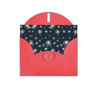 Pearl Paper Jellyfish Pattern Printed Greeting Card With Envelope,Blank Inside For Birthday,Christmas, All Occasions,6x4 Inch