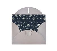 Pearl Paper Jellyfish Pattern Printed Greeting Card With Envelope,Blank Inside For Birthday,Christmas, All Occasions,6x4 Inch