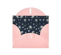 Pearl Paper Jellyfish Pattern Printed Greeting Card With Envelope,Blank Inside For Birthday,Christmas, All Occasions,6x4 Inch