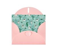 Pearl Paper Llama Alpaca Green Printed Greeting Card With Envelope,Blank Inside For Birthday,Christmas, All Occasions,6x4 Inch