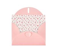 Pearl Paper Lovely Sweet Red Cherry Printed Greeting Card With Envelope,Blank Inside For Birthday,Christmas, All Occasions,6x4 Inch