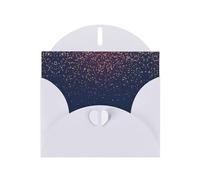 Pearl Paper Navy Blue Sky And Stars Printed Greeting Card With Envelope,Blank Inside For Birthday,Christmas, All Occasions,6x4 Inch