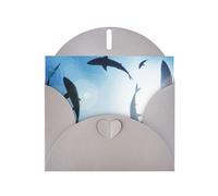 Pearl Paper Ocean Animal Shark Printed Greeting Card With Envelope,Blank Inside For Birthday,Christmas, All Occasions,6x4 Inch