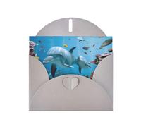 Pearl Paper Ocean Dolphin Looking At You Printed Greeting Card With Envelope,Blank Inside For Birthday,Christmas, All Occasions,6x4 Inch