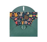 Pearl Paper Owl Rabbit Bird Fox Printed Greeting Card With Envelope,Blank Inside For Birthday,Christmas, All Occasions,6x4 Inch