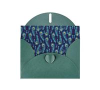 Pearl Paper Peacock Bird Feathers Printed Greeting Card With Envelope,Blank Inside For Birthday,Christmas, All Occasions,6x4 Inch