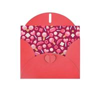 Pearl Paper Pink Candy Printed Greeting Card With Envelope,Blank Inside For Birthday,Christmas, All Occasions,6x4 Inch