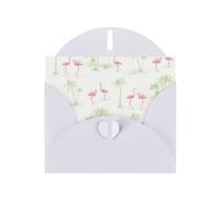 Pearl Paper Pink Flamingos Printed Greeting Card With Envelope,Blank Inside For Birthday,Christmas, All Occasions,6x4 Inch