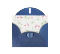 Pearl Paper Pink Flamingos Printed Greeting Card With Envelope,Blank Inside For Birthday,Christmas, All Occasions,6x4 Inch