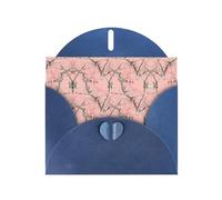 Pearl Paper Pink Leaves Camo Printed Greeting Card With Envelope,Blank Inside For Birthday,Christmas, All Occasions,6x4 Inch