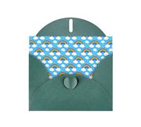 Pearl Paper Rainbow Clouds Raindrop Printed Greeting Card With Envelope,Blank Inside For Birthday,Christmas, All Occasions,6x4 Inch