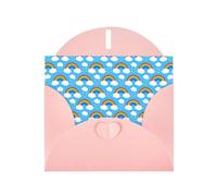 Pearl Paper Rainbow Clouds Raindrop Printed Greeting Card With Envelope,Blank Inside For Birthday,Christmas, All Occasions,6x4 Inch