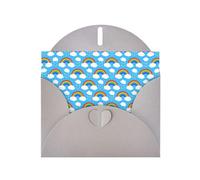 Pearl Paper Rainbow Clouds Raindrop Printed Greeting Card With Envelope,Blank Inside For Birthday,Christmas, All Occasions,6x4 Inch