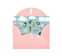 Pearl Paper Raining Cats & Dogs Printed Greeting Card With Envelope,Blank Inside For Birthday,Christmas, All Occasions,6x4 Inch