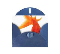 Pearl Paper Real Fish Printed Greeting Card With Envelope,Blank Inside For Birthday,Christmas, All Occasions,6x4 Inch