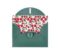 Pearl Paper Red Cherries Printed Greeting Card With Envelope,Blank Inside For Birthday,Christmas, All Occasions,6x4 Inch