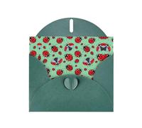 Pearl Paper Red Ladybugs On A Blue Background Printed Greeting Card With Envelope,Blank Inside For Birthday,Christmas, All Occasions,6x4 Inch