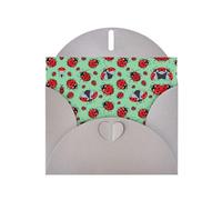 Pearl Paper Red Ladybugs On A Blue Background Printed Greeting Card With Envelope,Blank Inside For Birthday,Christmas, All Occasions,6x4 Inch