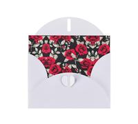 Pearl Paper Red Rose Garden Printed Greeting Card With Envelope,Blank Inside For Birthday,Christmas, All Occasions,6x4 Inch