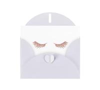 Pearl Paper Rose Gold Eyelashes Printed Greeting Card With Envelope,Blank Inside For Birthday,Christmas, All Occasions,6x4 Inch