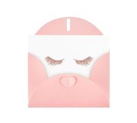 Pearl Paper Rose Gold Eyelashes Printed Greeting Card With Envelope,Blank Inside For Birthday,Christmas, All Occasions,6x4 Inch