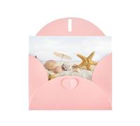 Pearl Paper Seashells Starfish On Beach Printed Greeting Card With Envelope,Blank Inside For Birthday,Christmas, All Occasions,6x4 Inch