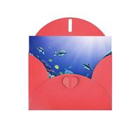 Pearl paper Shark Swimming Under the Sea Print holiday greeting card for Birthday, Thanksgiving, Christmas, New Year