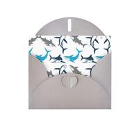 Pearl Paper Sharks Printed Greeting Card With Envelope,Blank Inside For Birthday,Christmas, All Occasions,6x4 Inch