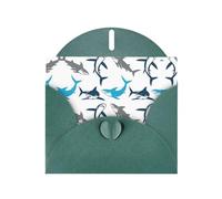Pearl Paper Sharks Printed Greeting Card With Envelope,Blank Inside For Birthday,Christmas, All Occasions,6x4 Inch