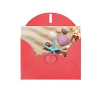 Pearl Paper Shells On The Beach Printed Greeting Card With Envelope,Blank Inside For Birthday,Christmas, All Occasions,6x4 Inch