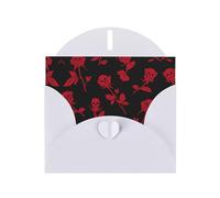 Pearl Paper Skull Rose Printed Greeting Card With Envelope,Blank Inside For Birthday,Christmas, All Occasions,6x4 Inch