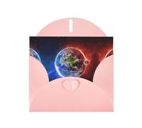 Pearl Paper Space Planet Earth Printed Greeting Card With Envelope,Blank Inside For Birthday,Christmas, All Occasions,6x4 Inch