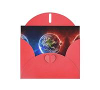 Pearl Paper Space Planet Earth Printed Greeting Card With Envelope,Blank Inside For Birthday,Christmas, All Occasions,6x4 Inch