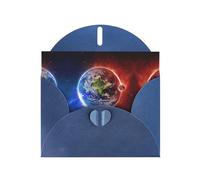 Pearl Paper Space Planet Earth Printed Greeting Card With Envelope,Blank Inside For Birthday,Christmas, All Occasions,6x4 Inch