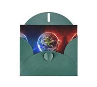 Pearl Paper Space Planet Earth Printed Greeting Card With Envelope,Blank Inside For Birthday,Christmas, All Occasions,6x4 Inch
