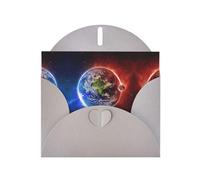 Pearl Paper Space Planet Earth Printed Greeting Card With Envelope,Blank Inside For Birthday,Christmas, All Occasions,6x4 Inch