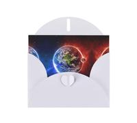 Pearl Paper Space Planet Earth Printed Greeting Card With Envelope,Blank Inside For Birthday,Christmas, All Occasions,6x4 Inch