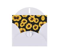 Pearl Paper Spring Sunflowers Retro Flowers Printed Greeting Card With Envelope,Blank Inside For Birthday,Christmas, All Occasions,6x4 Inch