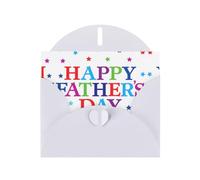 Pearl Paper Stars And Happy Fathers Day Printed Greeting Card With Envelope,Blank Inside For Birthday,Christmas, All Occasions,6x4 Inch