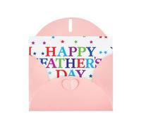 Pearl Paper Stars And Happy Fathers Day Printed Greeting Card With Envelope,Blank Inside For Birthday,Christmas, All Occasions,6x4 Inch
