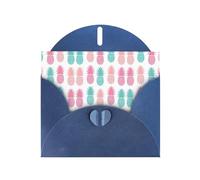 Pearl Paper Summer Pineapple Printed Greeting Card With Envelope,Blank Inside For Birthday,Christmas, All Occasions,6x4 Inch