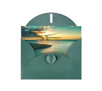 Pearl Paper Sunrise Over Hanauma Bay Oahu Hawaii Printed Greeting Card With Envelope,Blank Inside For Birthday,Christmas, All Occasions,6x4 Inch