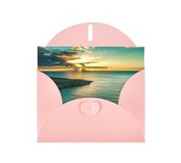 Pearl Paper Sunrise Over Hanauma Bay Oahu Hawaii Printed Greeting Card With Envelope,Blank Inside For Birthday,Christmas, All Occasions,6x4 Inch