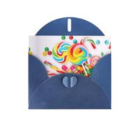 Pearl Paper Sweet Candy Backdrop Printed Greeting Card With Envelope,Blank Inside For Birthday,Christmas, All Occasions,6x4 Inch