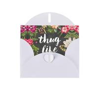 Pearl Paper Thug Life Flowers Printed Greeting Card With Envelope,Blank Inside For Birthday,Christmas, All Occasions,6x4 Inch
