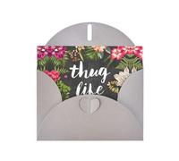 Pearl Paper Thug Life Flowers Printed Greeting Card With Envelope,Blank Inside For Birthday,Christmas, All Occasions,6x4 Inch