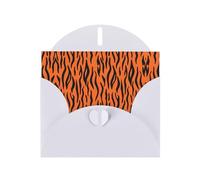 Pearl Paper Tiger Stripes Orange Pattern Printed Greeting Card With Envelope,Blank Inside For Birthday,Christmas, All Occasions,6x4 Inch